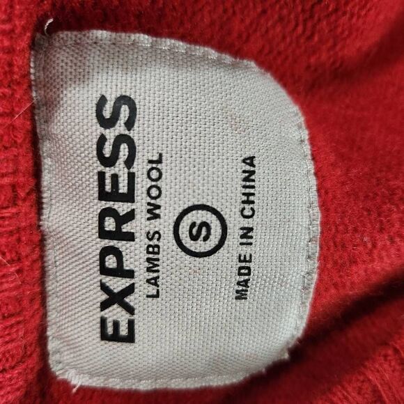 Express men's Lambs Wool red sweater Size Small - Picture 5 of 6